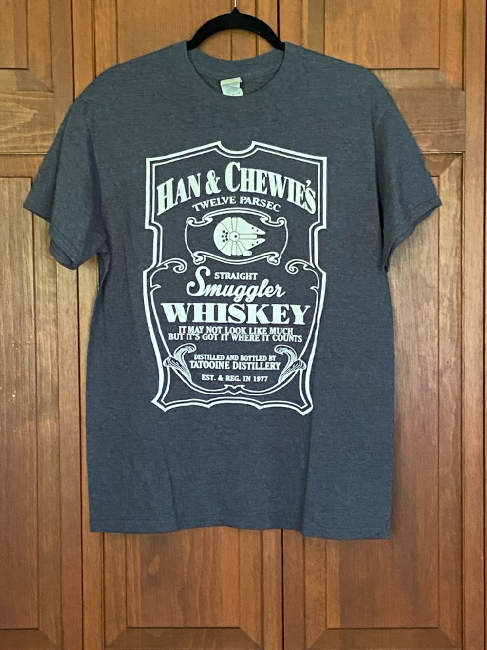Star Wars Gildan Gray Han & Chewie's Smuggler Whiskey Graphic Tee